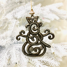 Load image into Gallery viewer, Metal Snowman Ornament