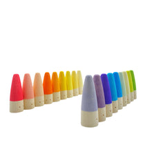 Load image into Gallery viewer, 18 Pcs STAINED Wooden Stick Gnomes Set