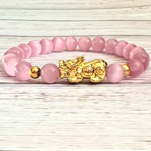Load image into Gallery viewer, Pink Cat Eye Pixiu Bracelet