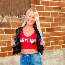 Load image into Gallery viewer, Maryland Terps Red Crop Tank Top