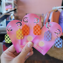 Load image into Gallery viewer, Checkered Charm Earrings