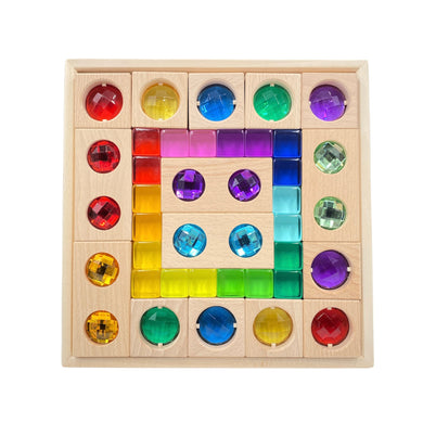 **Pre-order (Ships in 2-3 Weeks)**15 Pcs Colored Track with 20 Pcs Lucite Cubes Set with Storage Tray