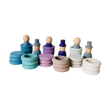 Load image into Gallery viewer, **Pre-order (Ships in 2-3 Weeks)**108-Piece Four Seasons Nins Wooden Peg People Set – Nature-Inspired Montessori Play