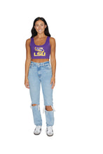 Load image into Gallery viewer, LSU Purple Crop Tank Top