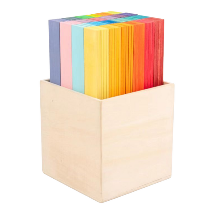 **Pre-order (Ships in 1-2 Weeks)**120-Piece Stained Wooden Leonardo Building Sticks – Da Vinci’s Bridge STEM Set