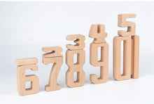 Load image into Gallery viewer, 32 Pcs Wooden Math Number Building Blocks Set with Tray