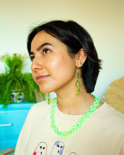 Load image into Gallery viewer, Green Pastel Flower Necklace