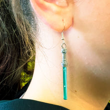 Load image into Gallery viewer, Lightsaber (Star Wars) Earrings made from LEGO Bricks - B3 Customs