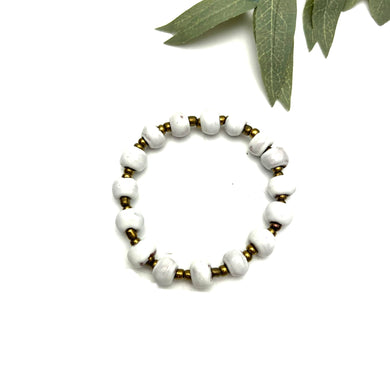 Simple Ceramic Bracelet- Bright White