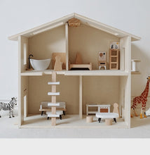 Load image into Gallery viewer, **Pre-order (Ships in 1-2 Weeks)**Wooden Dollhouse Furniture Toy Pretend Play Set