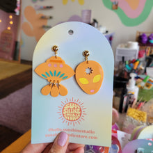Load image into Gallery viewer, Alien Mismatched Acrylic Statement Earrings