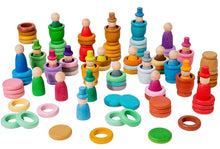 Load image into Gallery viewer, **Pre-order (Ships in 2-3 Weeks)**108-Piece Four Seasons Nins Wooden Peg People Set – Nature-Inspired Montessori Play