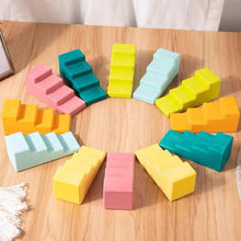 Load image into Gallery viewer, 12-Piece Stained Stepped Roof Building Block Set — Pastel / Macaron Colors
