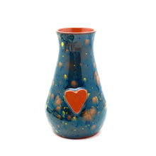 Load image into Gallery viewer, Calliope Heart Vase - Slate Blue Sprinkles