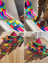 Load image into Gallery viewer, **Pre-order (Ships in 2-3 Weeks)**28 Pcs Rainbow Translucent Acrylic Sensory Building Blocks with Storage Tray