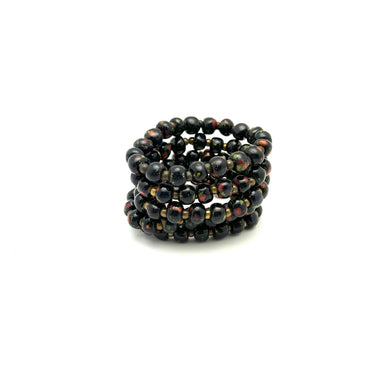 Simple Ceramic Bracelet- Black Speckles
