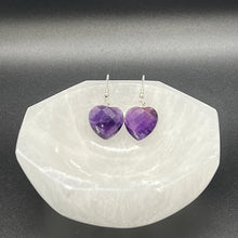 Load image into Gallery viewer, Amethyst Dreamy Heart Earrings