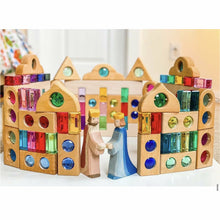 Load image into Gallery viewer, **Pre-order (Ships in 2-3 Weeks)**12 Pcs Rainbow Fairytale Window Blocks with Storage Tray