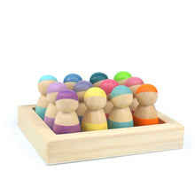Load image into Gallery viewer, **Pre-order (Ships in 2-3 Weeks)**12-Piece Little Peg Doll Set with Tray — Pastel Colors