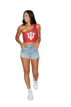 Load image into Gallery viewer, Indiana Hoosiers Crimson One Shoulder Top