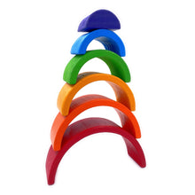 Load image into Gallery viewer, **Pre-order (Ships in 2-3 Weeks)**6 Pcs Small Rainbow Stacking Blocks in Primary Colors