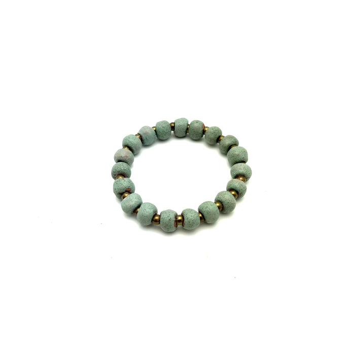 Simple Ceramic Bracelet- Slate Blue Speckles