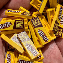 Load image into Gallery viewer, M&amp;N's (Peanut) Candy (King Size) 1x3 Tile made using LEGO part