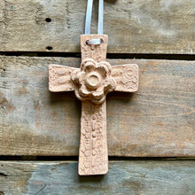 Load image into Gallery viewer, Medium Floral Ceramic Cross