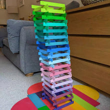 Load image into Gallery viewer, **Pre-order (Ships in 1-2 Weeks)**120-Piece Stained Wooden Leonardo Building Sticks – Da Vinci’s Bridge STEM Set