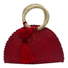 Load image into Gallery viewer, Handwoven Crescent Bag with Pompon