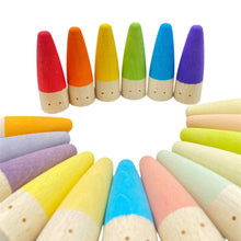 Load image into Gallery viewer, 18 Pcs STAINED Wooden Stick Gnomes Set