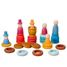 Load image into Gallery viewer, **Pre-order (Ships in 2-3 Weeks)**108-Piece Four Seasons Nins Wooden Peg People Set – Nature-Inspired Montessori Play