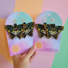 Load image into Gallery viewer, Beaded Butterfly Statement Earrings