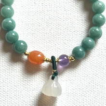 Load image into Gallery viewer, Natural Jade Potential Fulfillment Bracelet - With Dream Bell Charm