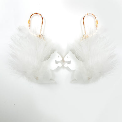 Fluffy Squirrel Dangle Earrings