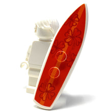 Load image into Gallery viewer, B3 Customs® Printed Hibiscus Surfboard made from LEGO® bricks