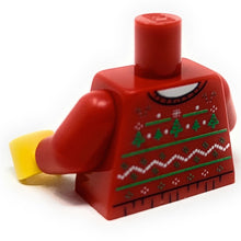Load image into Gallery viewer, Ugly Red Christmas Tree Sweater Printed Torso made using LEGO parts - B3 Customs