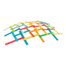 Load image into Gallery viewer, **Pre-order (Ships in 1-2 Weeks)**120-Piece Stained Wooden Leonardo Building Sticks – Da Vinci’s Bridge STEM Set