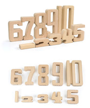 Load image into Gallery viewer, 32 Pcs Wooden Math Number Building Blocks Set with Tray