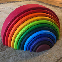 Load image into Gallery viewer, **Pre-order (Ships in 2-3 Weeks)**12 Pcs Large Wooden Rainbow Stacking Blocks in Primary Colors
