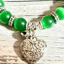 Load image into Gallery viewer, Green Cat Eye Wealth Manifestation Bracelet