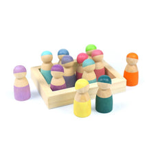 Load image into Gallery viewer, **Pre-order (Ships in 2-3 Weeks)**12-Piece Little Peg Doll Set with Tray — Pastel Colors
