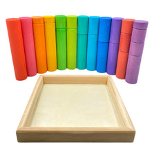 Load image into Gallery viewer, 25 Pcs STAINED Large Building Rollers Rainbow with Storage Tray
