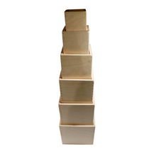 Load image into Gallery viewer, 6 Pcs Natural Wooden Nesting Box Set