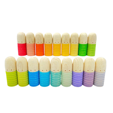 18 Pcs STAINED Wooden Brots Set