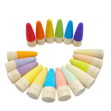 Load image into Gallery viewer, 18 Pcs STAINED Wooden Stick Gnomes Set