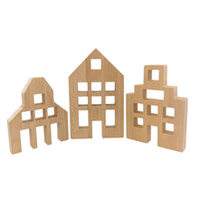 Load image into Gallery viewer, **Pre-order (Ships in 3-4 Weeks)**3 Pcs Wooden Window Houses — Houses Only