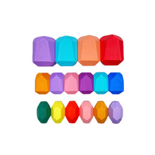 Load image into Gallery viewer, **Pre-order (Ships in 1-2 Weeks)**16 Pcs Wooden Stone Balancing Stacking Blocks in Pastel/Macaron Colors