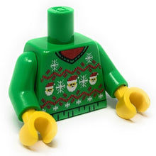 Load image into Gallery viewer, Ugly Green Santa Christmas Sweater Printed Torso made using LEGO parts