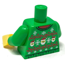 Load image into Gallery viewer, Ugly Green Santa Christmas Sweater Printed Torso made using LEGO parts